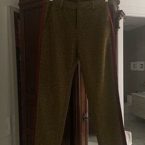 SCOTCH & SODA  LUREX PANTS WITH VELVET SIDE PANEL. Like New